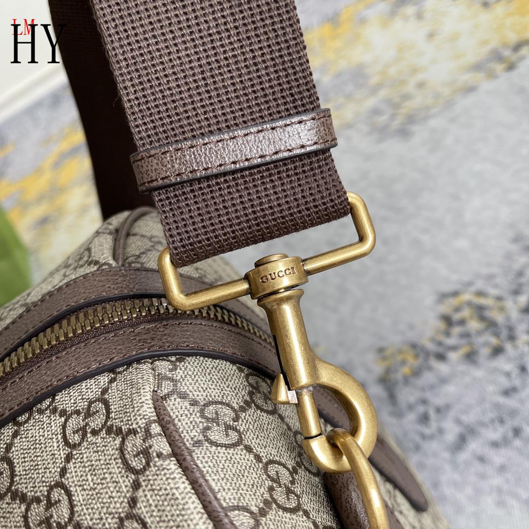 Bolsa Duffel Grande Couro Preto com Alças