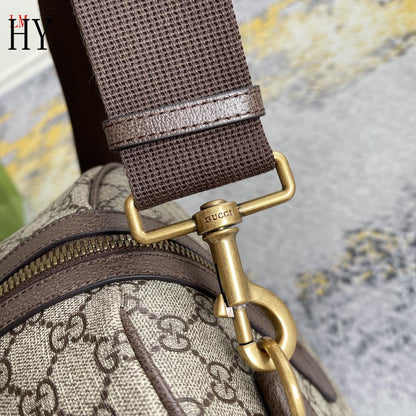Bolsa Duffel Grande Couro Preto com Alças