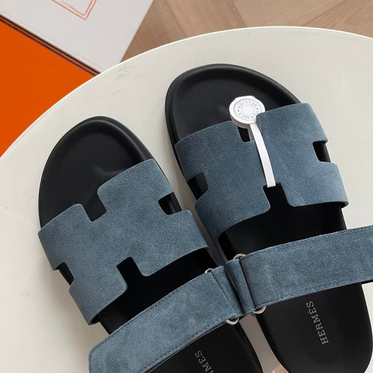 Hermès Chypre Suede - Azul Petrólio