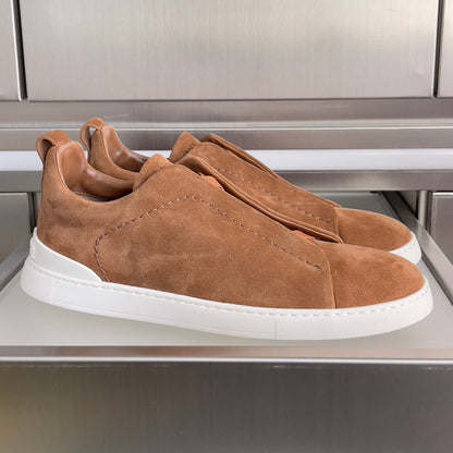 Mocassim Couro Costura Tripla Marrom