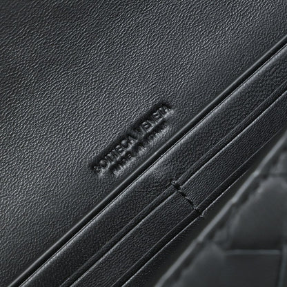 Clutch Couro Entrelaçado Preto
