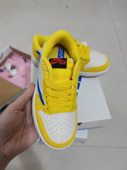 Tênis Cano Alto Basquete Infantil Amarelo Detalhes Marrom