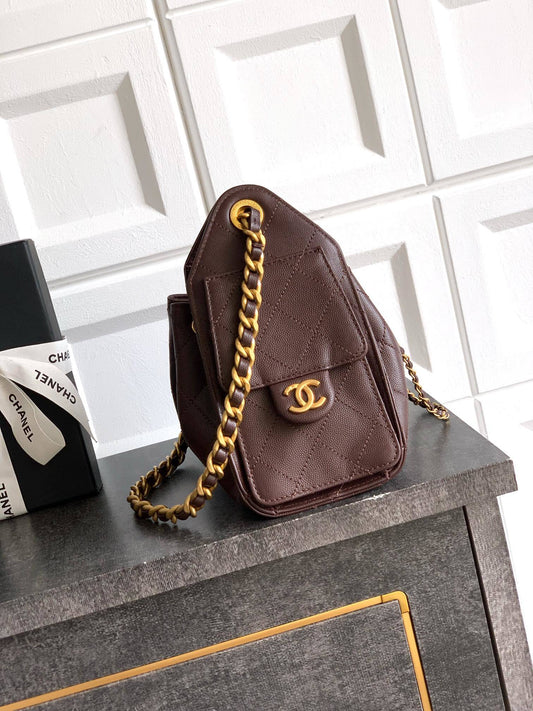 Chanel 25 Mini vinho, vista lateral