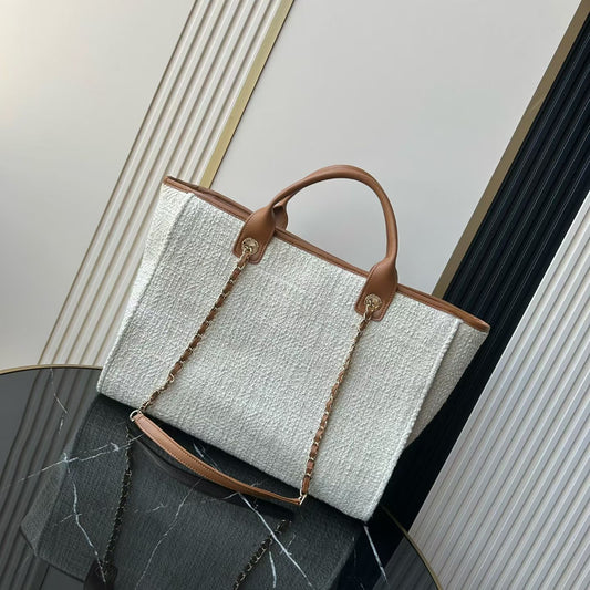 Chanel Deauville Shopping Bag caramelo verso
