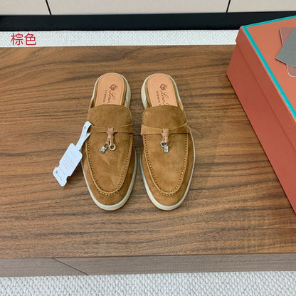 Mule Casual Couro Marrom Claro