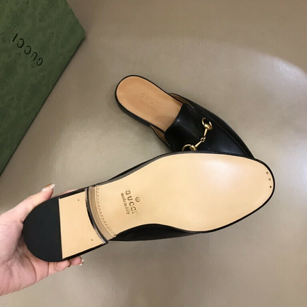 Mocassim Couro Preto Slipper Conforto