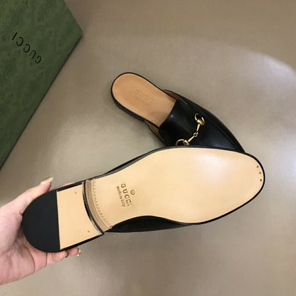 Mocassim Couro Preto Slipper Conforto