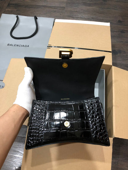 Bolsa Satchel Couro Cinza Corpo Estruturado XS