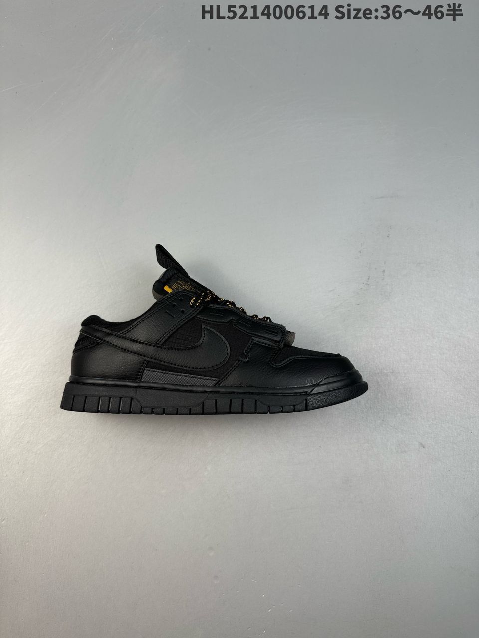 Tênis Skate Couro Cano Baixo Preto