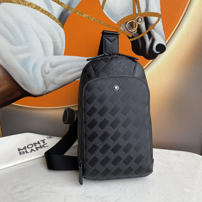 Mochila Couro Preto Compartimentos Múltiplos