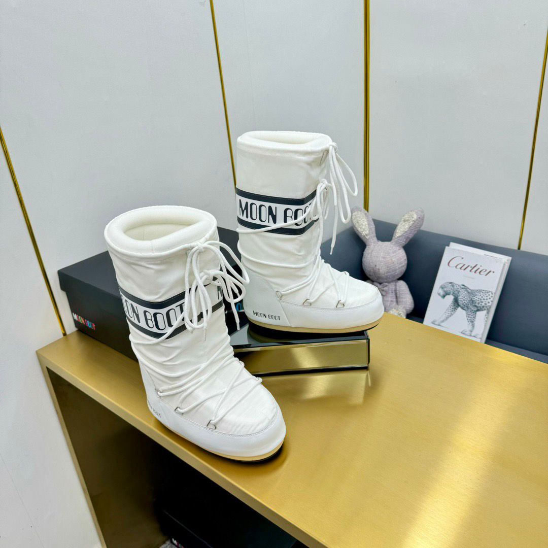 Bota Nylon Acolchoada Branca Cano Alto