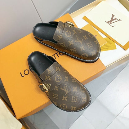 Sandália Couro Cacao Conforto Flat