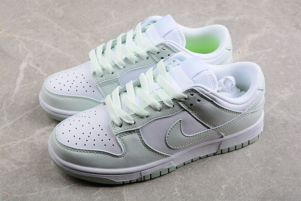 Tênis Skate Couro Cano Baixo Branco Verde Menta