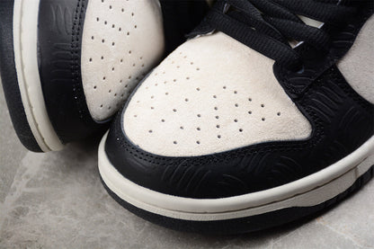 Tênis Cano Baixo Couro Bicolor Preto e Branco