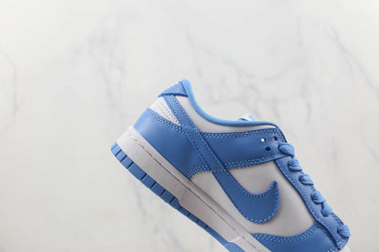 Tênis Cano Baixo Couro Branco com Detalhe Azul
