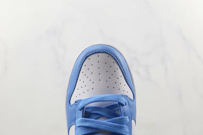 Tênis Cano Baixo Couro Branco com Detalhe Azul