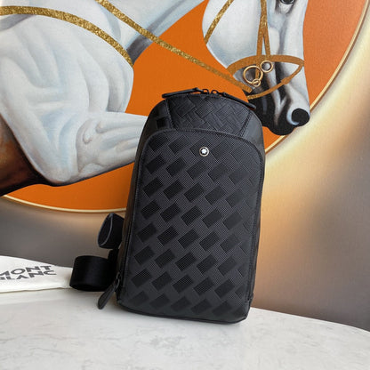 Mochila Couro Preto Compartimentos Múltiplos