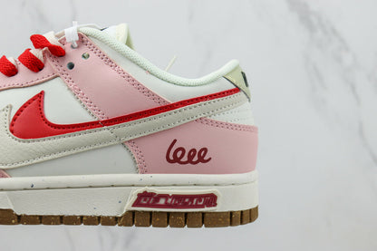 Tênis Cano Baixo Skate Couro Branco e Rosa