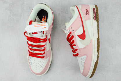 Tênis Cano Baixo Skate Couro Branco e Rosa
