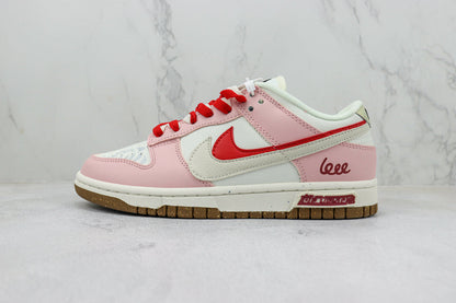 Tênis Cano Baixo Skate Couro Branco e Rosa