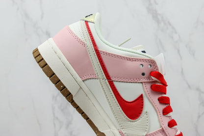 Tênis Cano Baixo Skate Couro Branco e Rosa