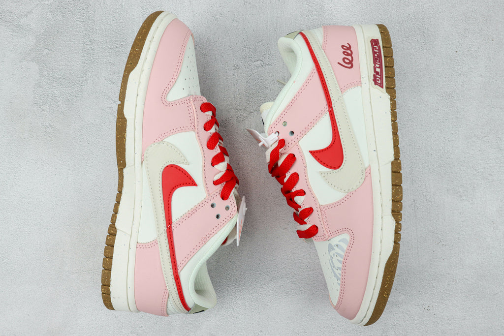 Tênis Cano Baixo Skate Couro Branco e Rosa