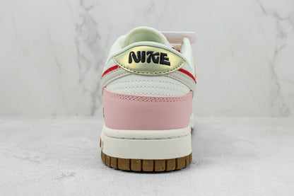 Tênis Cano Baixo Skate Couro Branco e Rosa