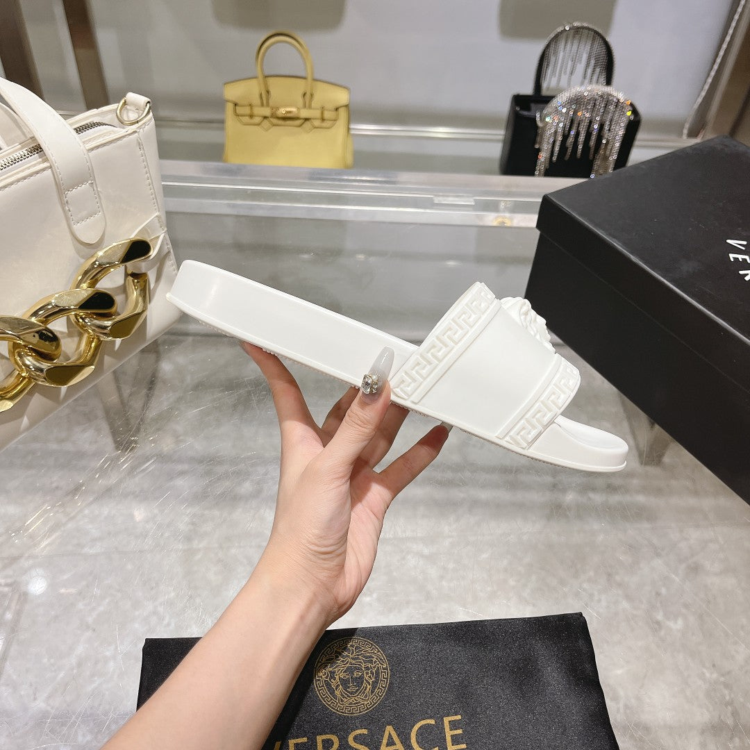 Chinelo Slide Couro Branco