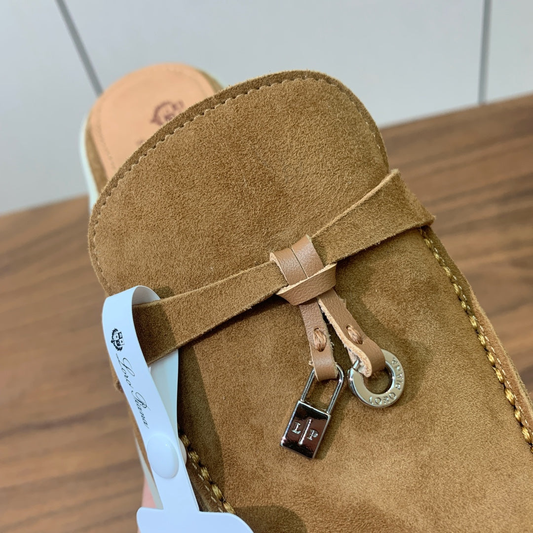 Mule Casual Couro Marrom Claro