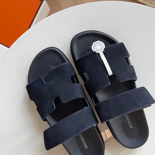 Hermès Chypre Suede - Azul marinho
