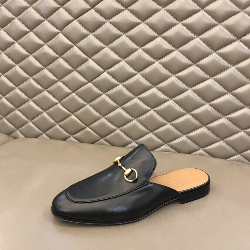 Mocassim Couro Preto Slipper Conforto