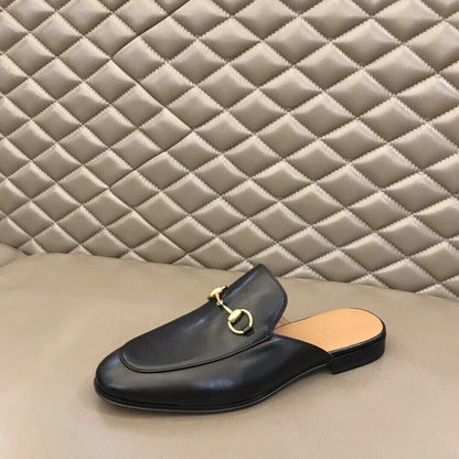Mocassim Couro Preto Slipper Conforto