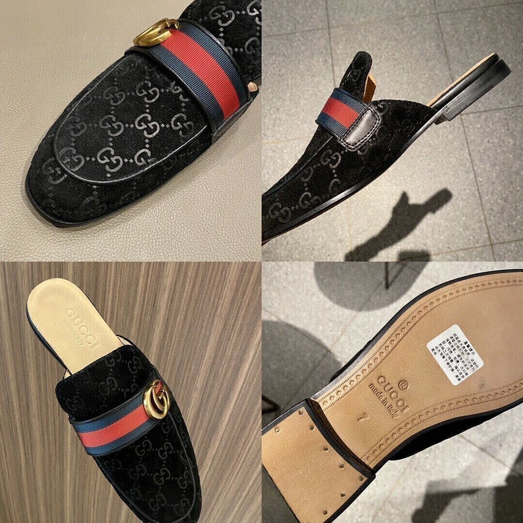 Mocassim Couro Letras Entrelaçadas Marrom