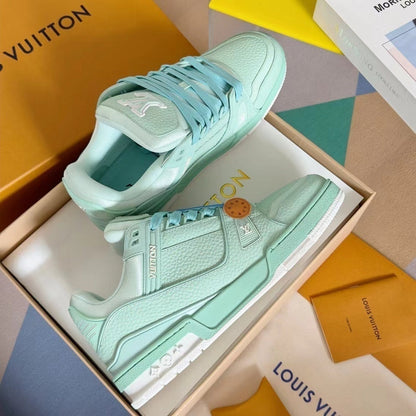 Tênis Casual Malha Mint Green com Detalhes Brancos