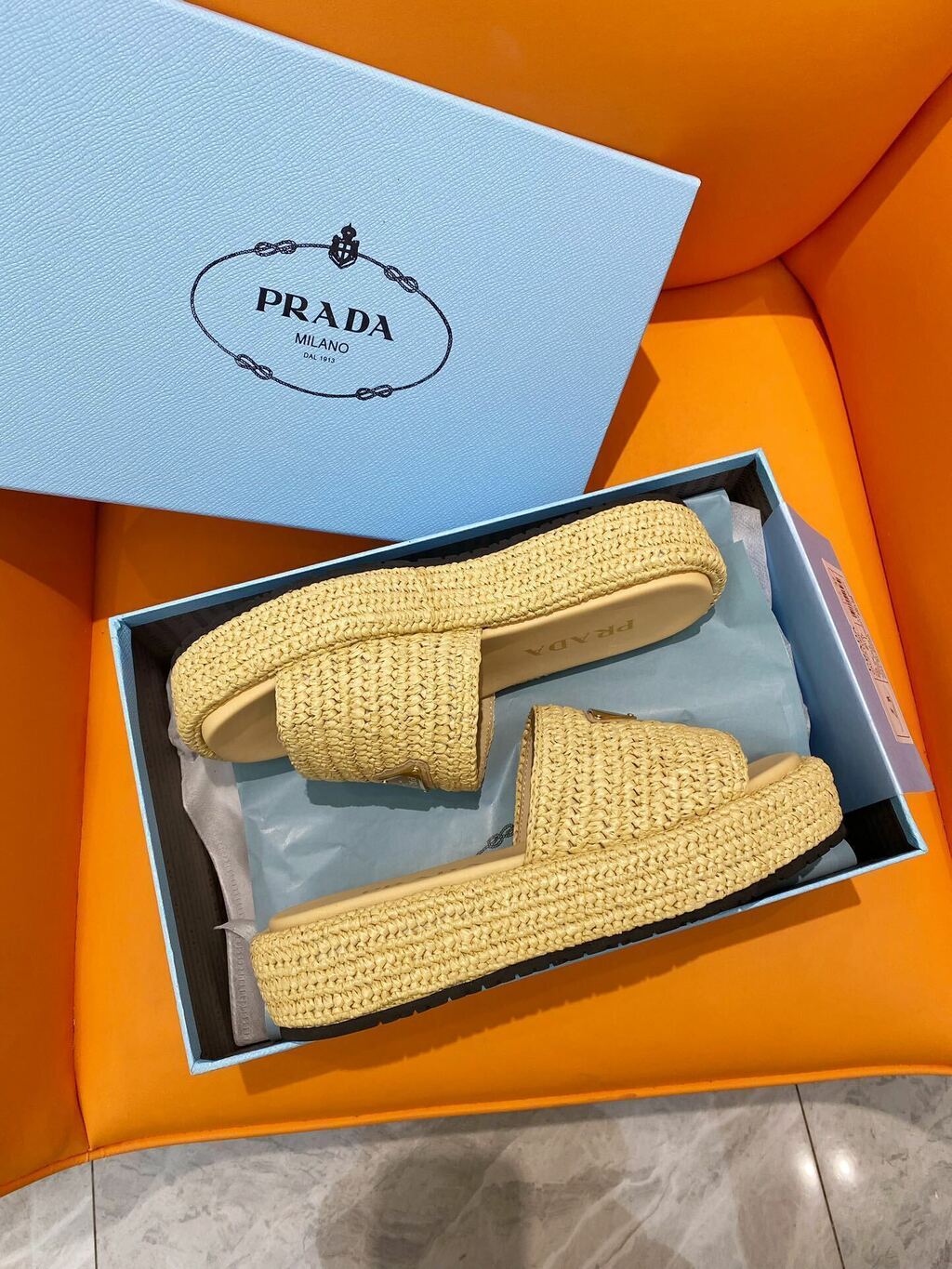 Sandália Flatform Crochê Natural Tira Frontal