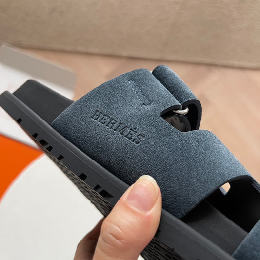 Hermès Chypre Suede - Azul Petrólio
