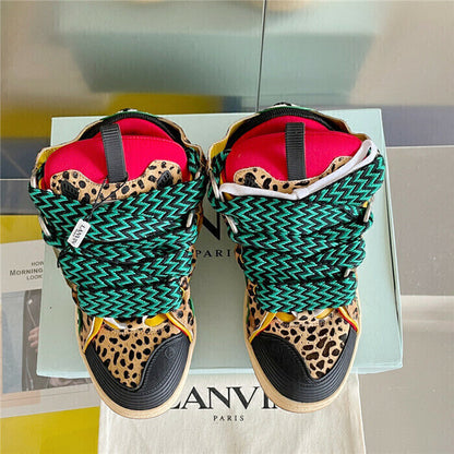 Tênis Couro Animal Print Solado Robusto