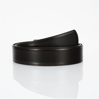 Cinto Couro Preto Fivela Retangular Metálica