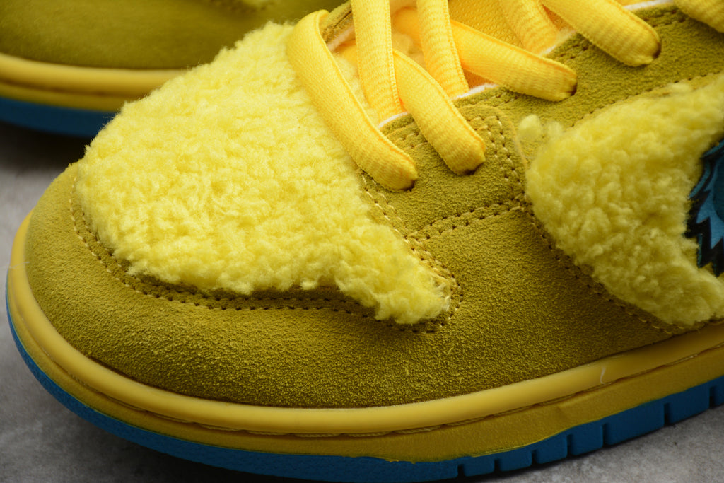 Tênis Cano Baixo Couro Amarelo Estampa Ursos Coloridos