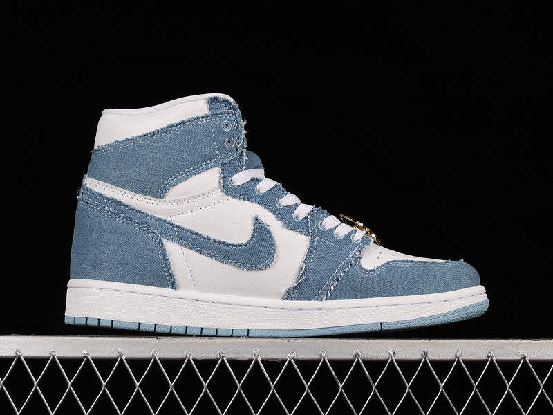 Tênis Cano Alto Couro Basquete Jeans Jeans