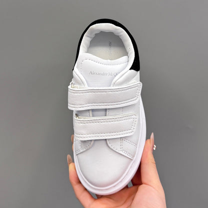 Tênis Infantil Couro Branco com Detalhe Preto