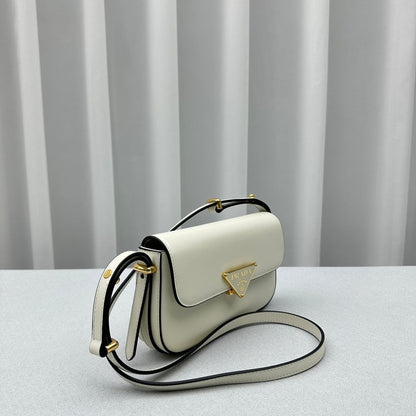 Bolsa Ombro Couro Preto Placa Triangular