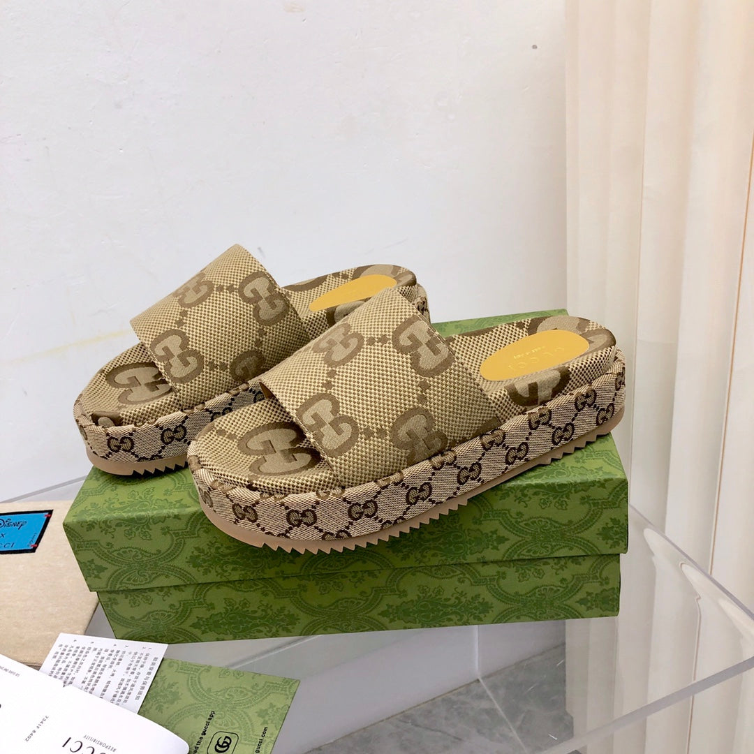 Sandália Plataforma Canvas Camel Tira em H