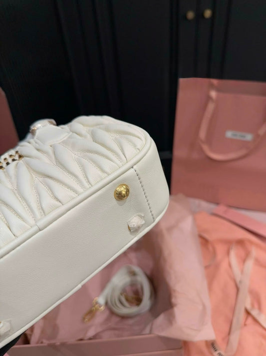 Bolsa Miu Miu Arcadie Matelassê Off White