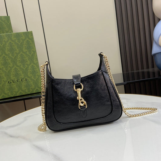 Bolsa Mini Couro Preto Listra Verde e Vermelha