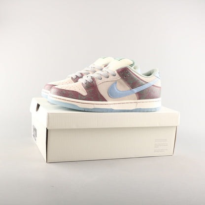 Tênis Cano Baixo Skate Couro Branco Detalhe Vermelho