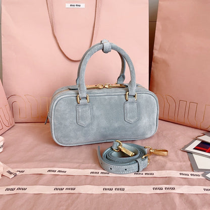 Bolsa Couro Camurça Bolso Frontal