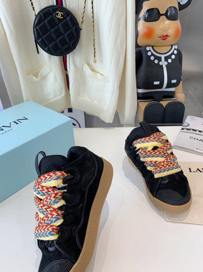 Tênis Couro Preto Solado Chunky