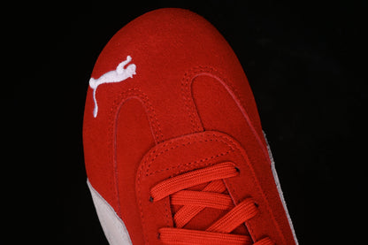 Tênis Couro Vermelho e Branco Cano Baixo