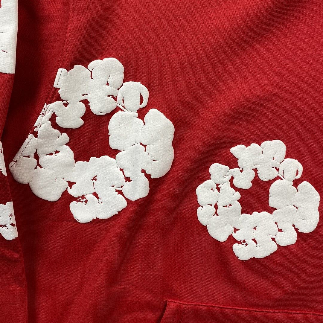 Moletom Algodão Vermelho Estampa Grinalda